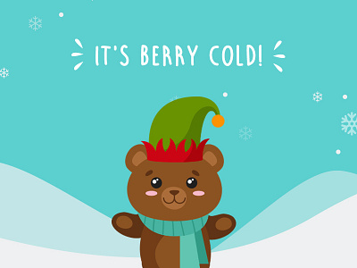 Bear bear berry cold cold snow snowflake winter