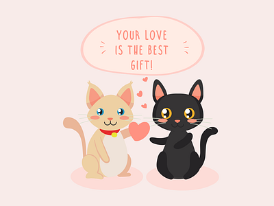 All you need is love! best gift cats gift heart kittens romance sticker mule