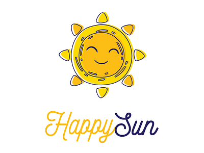Sun logo happy happy sun logo sun yellow