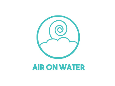 Air On Water logo air cloud logo design water wave