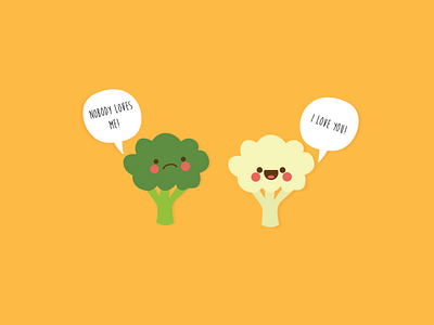 Everyone has a soulmate broccoli broccoli love cauliflower cute vegetables love perfect match soulmates vegetables