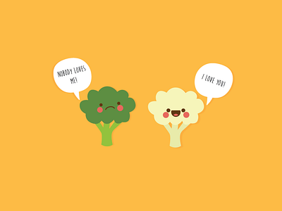 Everyone has a soulmate broccoli broccoli love cauliflower cute vegetables love perfect match soulmates vegetables