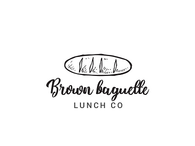Baguette logo baguette bakery bread brown baguette logo