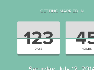 Getting Married In countdown flat green marriage married