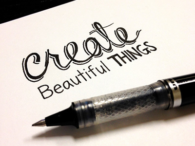 Create Beautiful Things create freehand paper pen typography