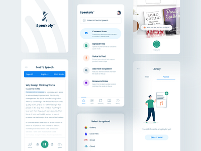 Speakofy Mobile App article page camera app clean ui design flat design mobile mobile app mobile application mobile design mobile ui skeak app speech app ui uidesign uidesigner uiux ux ux design voice command