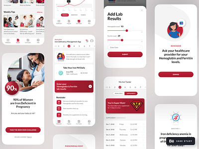 IronMom Mobile App - Behance Case Study behance case study health app mobile mobile app design mobile application mobile ui neat persona product design ui uidesign user experience user interface uxdesign uxui visual design wireframes