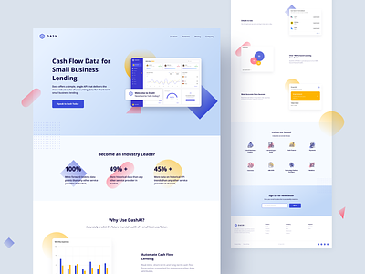 Landing Page Design for a SaaS clean colorful figma fintech geometric iconography landing page neat one pager simple trendy ui user experience design user interface design web web design web ui web ux website design
