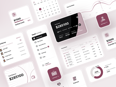 Fintech Product UI Design Components banking card clean dashboard figma fintech product money transactions payments product design product designer product ui product ui components product ux saas ui design systems uiux