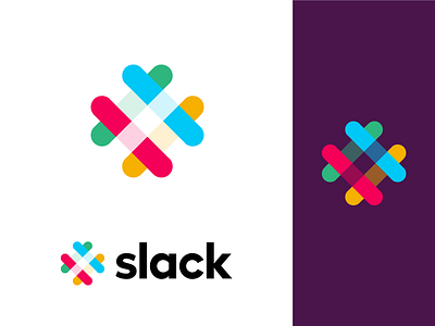 My shot on the Slack logo abstract app branding clean colorful creative design graphic design heart logo rebound slack