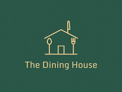 The Dining House Logo branding clean creative design dining flat food fork graphic design green house illustration knife logo restaurant spoon