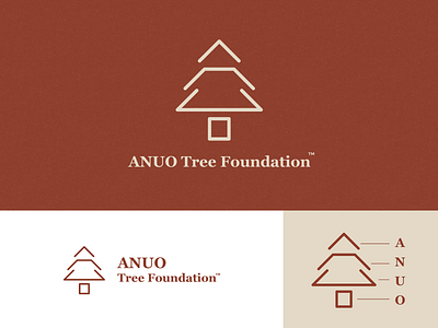 ANUO Tree Foundation Logo abstract anuo branding brown clean creative flat foundation graphic design logo simple textual logo tree typography