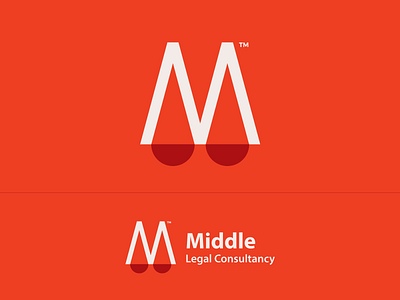 Middle Legal Consultancy Logo abstract balance branding clean consultancy creative flat graphicdesign legal logo m mark middle negative space logo scale typography