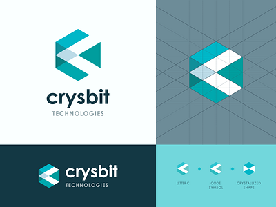 Crysbit Technologies Logo arrow bit branding clean code creative crysbit crystal design development flat graphic design icon letter c logo proportion technologies web