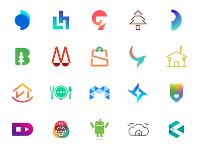 Logo Collection 1 abstract android apple bag balance bird branding character creative flat food gradient graphic design home icon illustration ios negative space logo tree typography