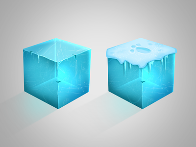 Hand-painted ice texture cube digital 2d digital painting handpainted ice illustration material photoshop study texture