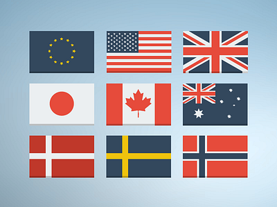 Flat Style Flags