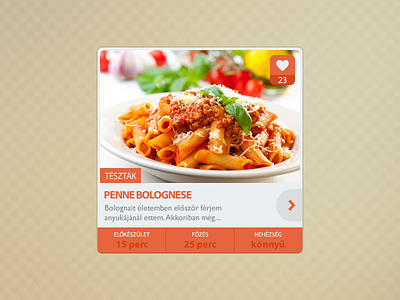 Recipe widget card chef cooking fireworks flat food recipe webdesign