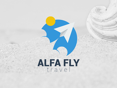 Alfa Fly Travel Logo airplane flat fly illustrator logo travel vector