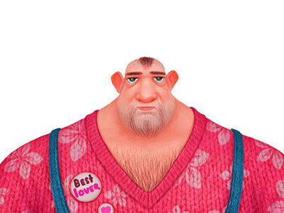 brutal in pink animation cartoon character concept art digital2d game illustration pixar