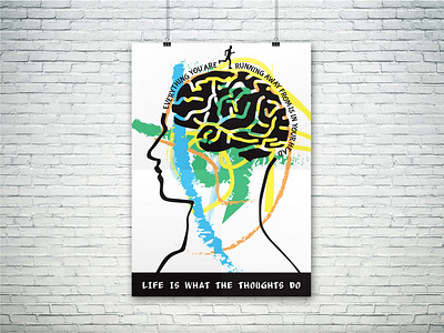 Poster Brain art artistic brain brain brush creative design digital drawing exhibition graphic desgin human brain mind thinking poster design