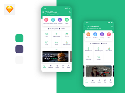 Wallet Mexico App homepagedesign mobile app sketchapp uidesign uxdesign wallet app