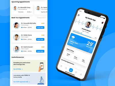 Home Screen for a Healthcare App dribbble healthcare homepage uidesign