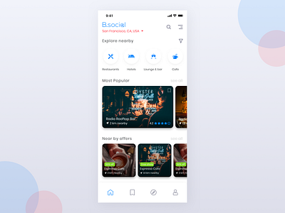 Bsocial Homepage app app interface desgin mobile app social