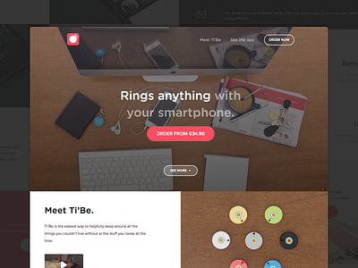 TiBe™ - Landing page bluetooth connected header hero landingpage wearable website