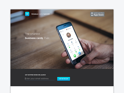 IID™ - Landing page app blue business card card id ios iphone6 landing page resume website