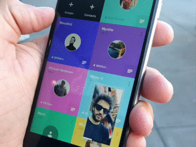 How to record a message on Tribe. square grid material video photo record facetime chat gif