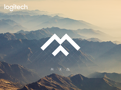 Logitech MX design concept branding consept design keyboard logo m minimal monochrome mountain mountain logo mouse nature x