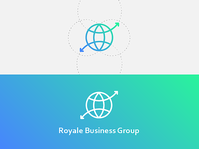 Royale Business Group Logo business export flat flat design globe goods gradients icon illustrator import logo