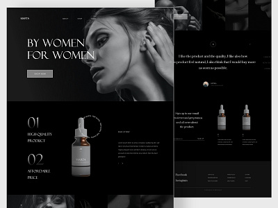 Minimal landing page adobe xd beauty beauty product black black and white clean clean design clean ui dark mode dark theme dark ui landing landing design landing page landing page design landingpage minimal minimal design modern modern design