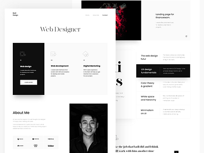 Portfolio website adobe xd clean clean design clean ui concept design minimal minimalist modern modern design portfolio portfolio design portfolio page portfolio site portfolio website web design web designer website website concept website design