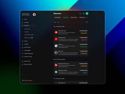 PASHA Bank Online Banking Redesign – Dark