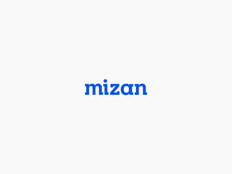 Mizan - Logo Animation app brand branding digital dynamic dynamic logo flat logo logo design minimal scales simple software technology type typography