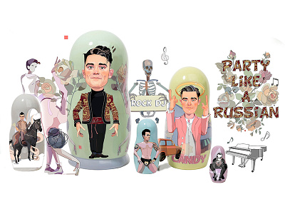 Robbie Williams a illustration like party russian rw