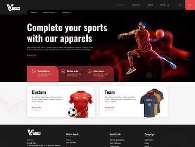 Sports E-Commerce Website accessories animation apparel website basketball branding ecommerce figma graphic design landing page merchandise online platform prototyping sports ui