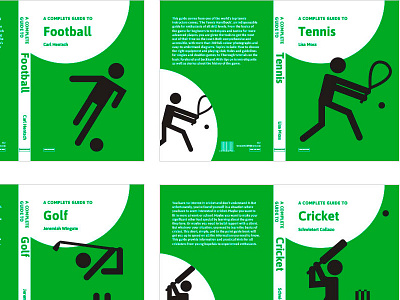 Sports non-fiction series book cover design book book cover design books cricket football golf pictogram pictograms sports tennis