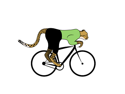 Cheetah animal bike character cheetah cycle cycling illustration tour de france vector