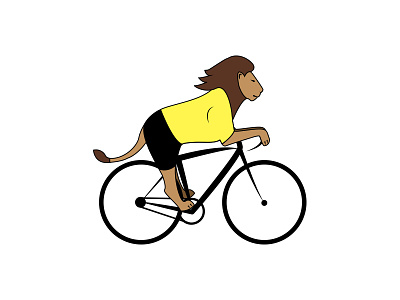 Lion animal bike character cycle cycling illustration lion sport tour de france vector