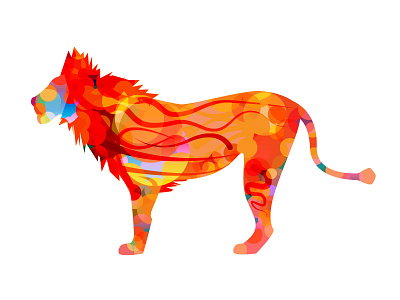 Abstract Lion abstract animal art cat color colour design digital illustration lion orange vector