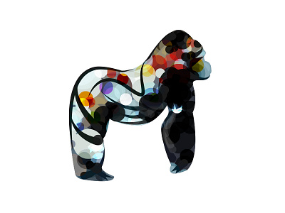 Abstract Gorilla abstract animal art chimp color colour design digital gorilla illustration monkey vector