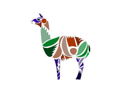 Llama (2) animal color colour design illustration mosaic vector