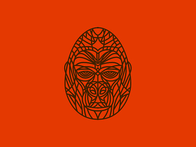 Gorilla Head design drawing face geometric gorilla head icon illustration linear monkey vector