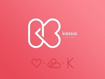 Kássia Life Coach branding coach logo design gradient color letter k logo monogram monogram design rose color typography