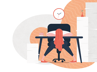 Vittude · Illustration 3 cake illustration chair illustration clock illustration flat illustration paper illustration table illustration ux ui vector web design woman illustration work illustration