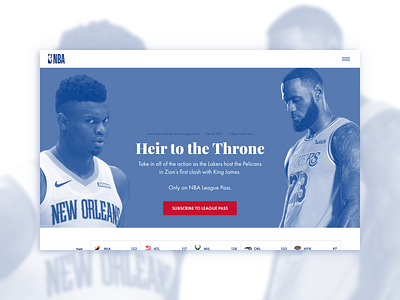 DailyUI :: 003 - Landing Page (above the fold) 003 adobexd dailyui dailyui 003 landingpage lebron nba webdesign zion