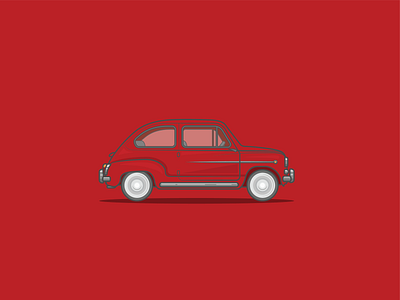 Classic European City Cars | 1960 Fiat 500 adobe illustrator car classic design graphic design illustration vector